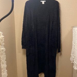 Long black cardigan